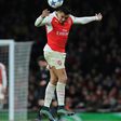 Alexis Sanchez controles the ball with the back of his neck