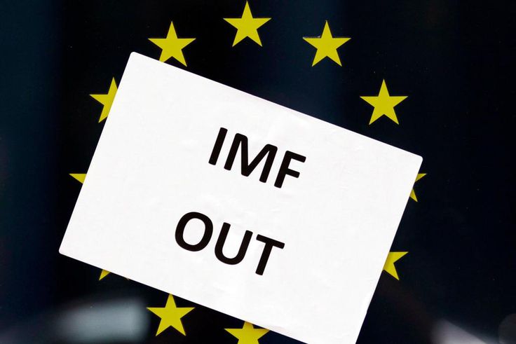 Anti-IMF poster on a window in Dblin.