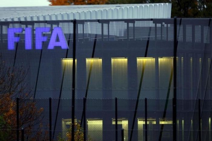 The FIFA logo is seen in the early morning at their headquarters in Zurich October 8, 2015. REUTERS/Arnd Wiegmann