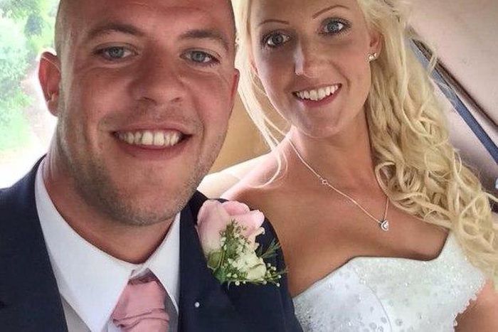 Joe, pictured with Laura, said, 'I got the drawings from the cake maker and got someone to make an exact polystyrene replica with real icing on the outside'