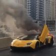 Lamborghini Aventador  SV goes up in flames