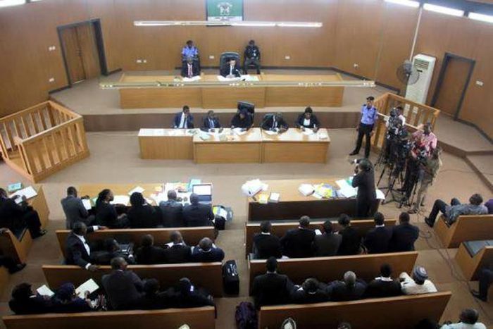 Senate President, Bukola Saraki's trial at the Code of Conduct Tribunal on September 18, 2015.