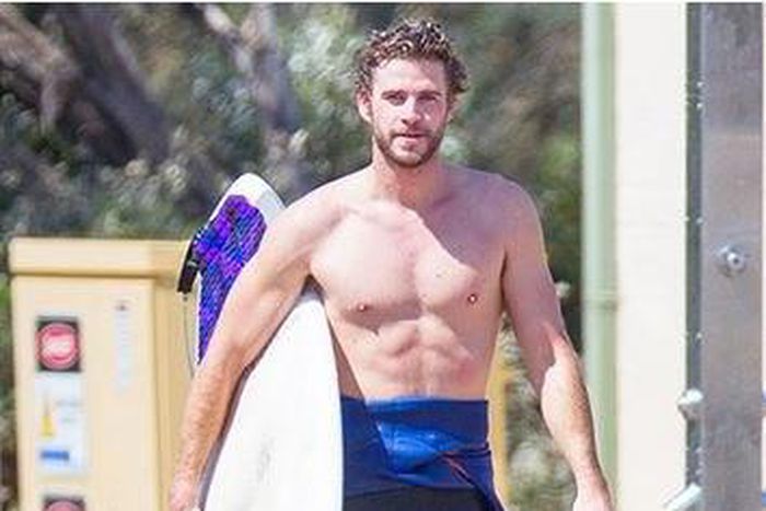 Liam Hemsworth goes shirtless in Malibu