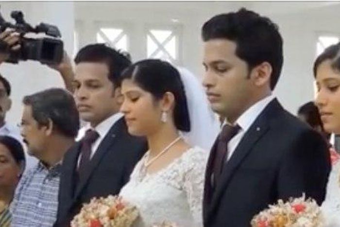 Pair of twins got married to another pair of twins and a twin priests joined them in holy matrimony