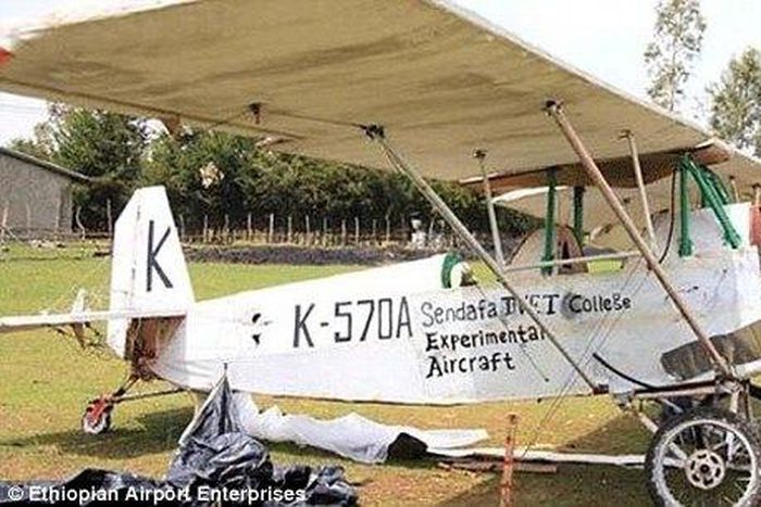 Asmelash Zeferu builds plane after being told he was too short to fly a plane