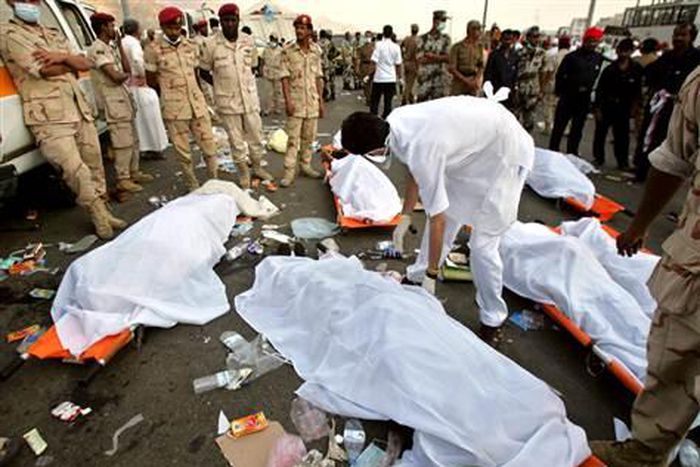 At least 717 people taking part in the Hajj pilgrimage have been killed in a stampede near the Islamic holy city of Mecca