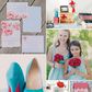 Wedding color combination of aqua, cherry red and khaki