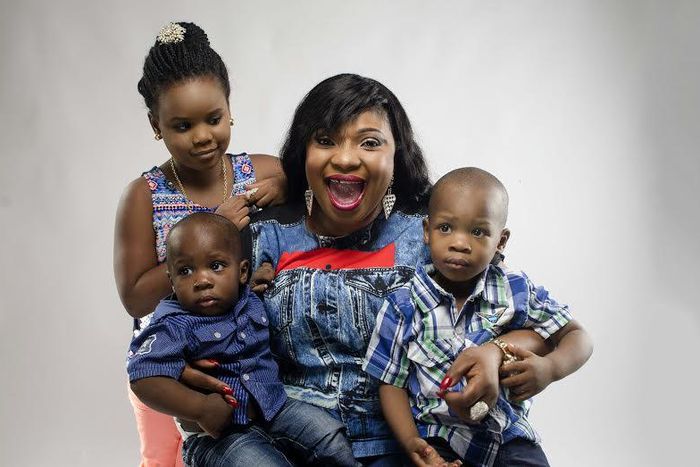 Laide Bakare and her kids