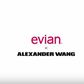 The Evian  X Alexander Wang limited edition bottles has the designer's signature barcode stamped on the glass