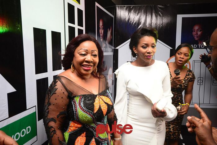 Ita Giwa and Genevieve Nnaji at the world premiere of "Road to Yesterday."