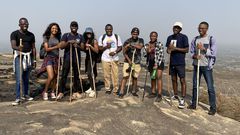 Hikers on the hill