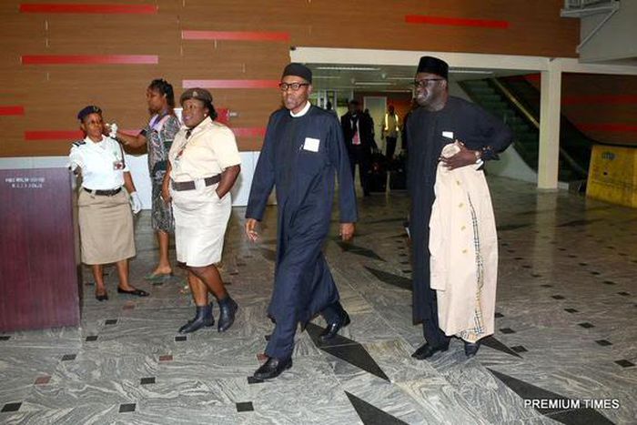 APC candidate, Muhammadu Buhari arrives in Katsina ahead of Nigeria's general elections