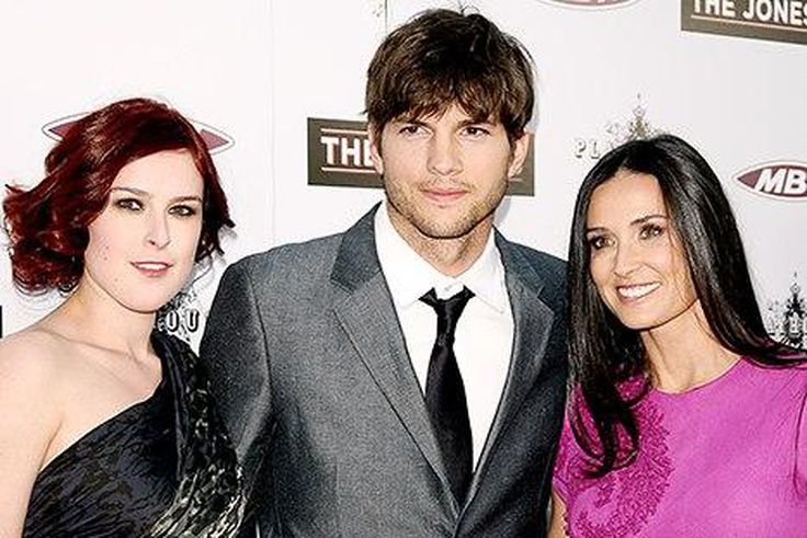 Rumer Willis, Ashton Kutcher and Demi Moore in 2005