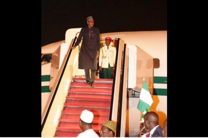 President Muhammadu Buhari returns to Nigeria from Germany