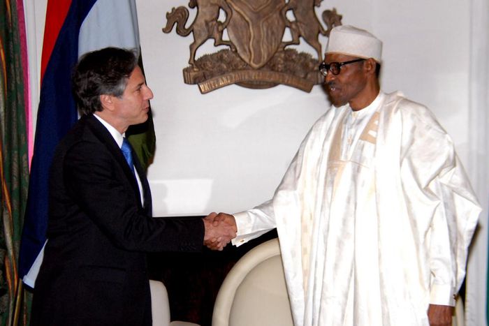 President Muhammadu Buhari meets with US Deputy Secretary of State, Anthony Blinken on July 8, 2015.