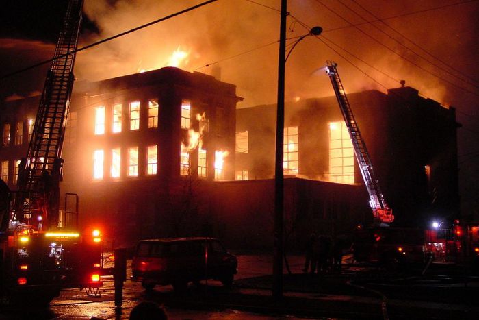The Weatherwax building of Aberdeen High School burned down in 2002 (illustrative purposes only)