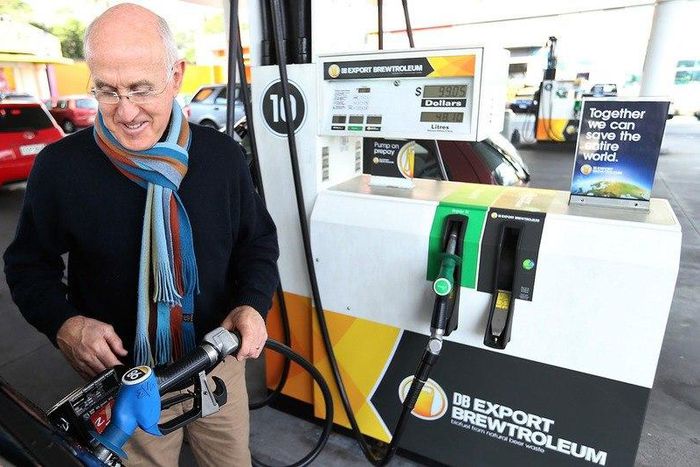 A man making use of brewtroleum