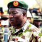 President Goodluck Jonathan wears camouflage on visit to Baga, Mubi on February 26, 2015.