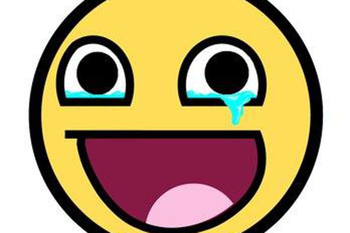 Happy crying emoticon