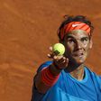 Spain's Rafael Nadal serves to Czech Republic's Tomas Berdych during their semi-final match at the Madrid Open tennis tournament in Madrid, Spain, May 9, 2015. REUTERS/Sergio Perez