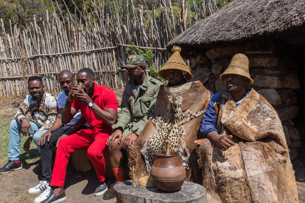Drinking Local Wine at Basotho Cultural Village