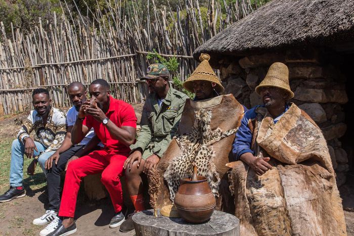 Drinking Local Wine at Basotho Cultural Village