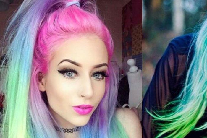 Sand art rainbow hair