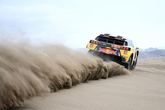 Sandman: Sebastien Loeb and co-driver Daniel Elena prepare for the Dakar Rally near Lima
