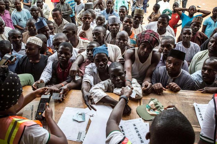 Nigerians at a voting centre during the presidential election in 2015