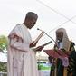 Chief Justice of Nigeria Mahmud Mohammed swears in Muhammadu Buhari (C) as Nigeria's president while Buhari's wife Aisha looks on at Eagle Square in Abuja, Nigeria May 29, 2015. REUTERS/Afolabi Sotunde
