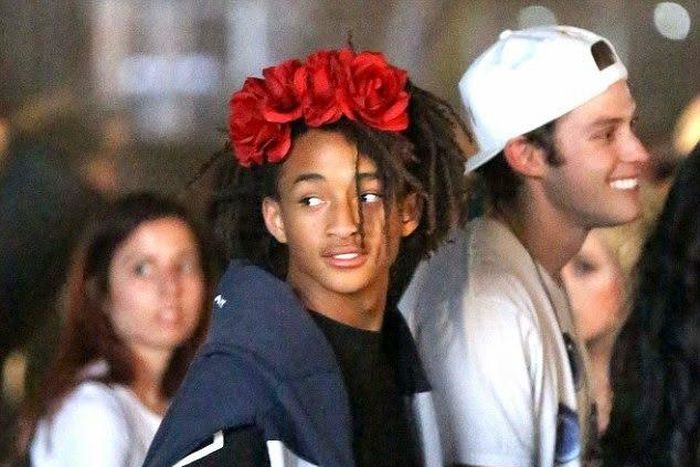 Jaden Smith rocking a floral hair band