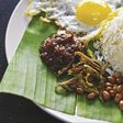 Malaysian breakfast of nasi lemak