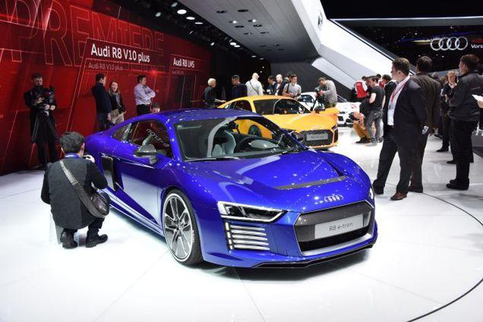 Audi R8 e-tron self-driving car during its launch.