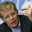 Bruce Aylward, Assistant Director-General for Emergencies at the World Health Organization gestures during a news conference on Ebola aside of the World Health Assembly at the United Nations in Geneva, Switzerland, May 26, 2015.