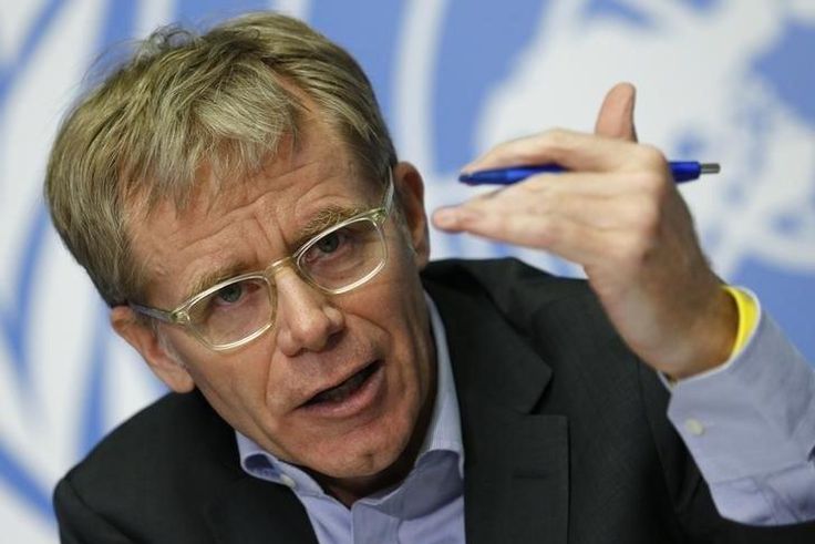 Bruce Aylward, Assistant Director-General for Emergencies at the World Health Organization gestures during a news conference on Ebola aside of the World Health Assembly at the United Nations in Geneva, Switzerland, May 26, 2015.
