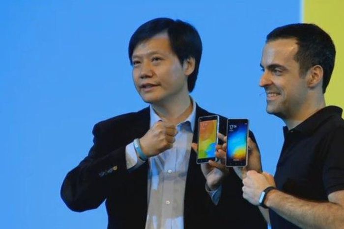 Xiaomi CEO, Lei Jun and VP, Global, Hugo Barra at the announcement in India.