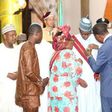 President Muhammadu Buhari receives the Grande Croix Du Benin (The Great Cross of Benin) on August 1, 2015.