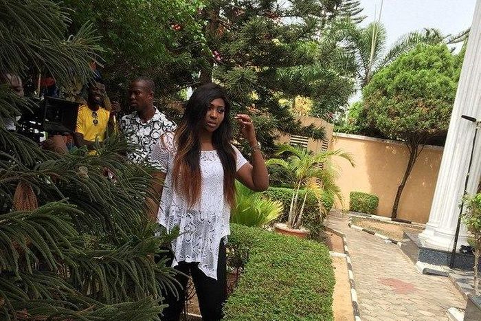 Lilian Esoro on the set of 'Lost Trust.'