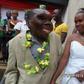 Godfrey Baguma and his bride on wedding day