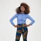 High waisted pant detailed ankara look