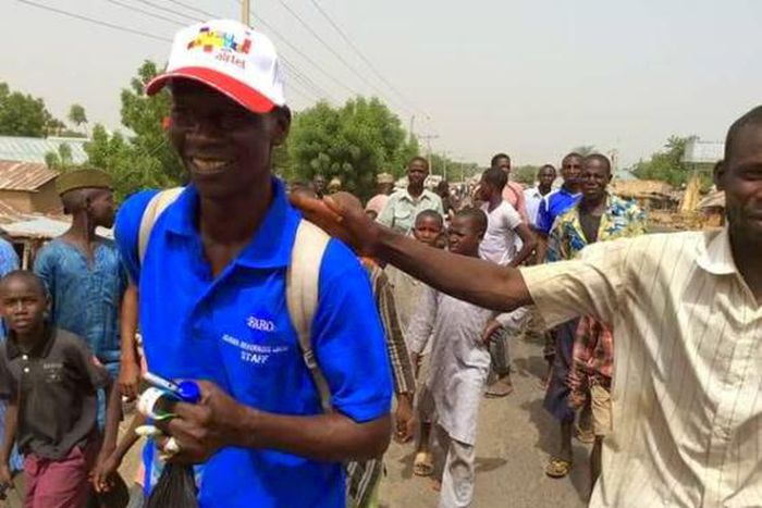 Malam Abubakar Umar is hailed as he journeys from Yola to Abuja.