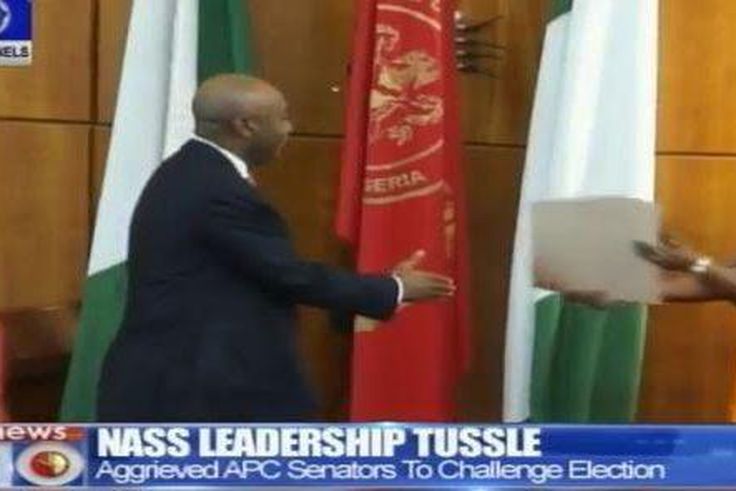 Senate President, Bukola Saraki and Senator Remi Tinubu