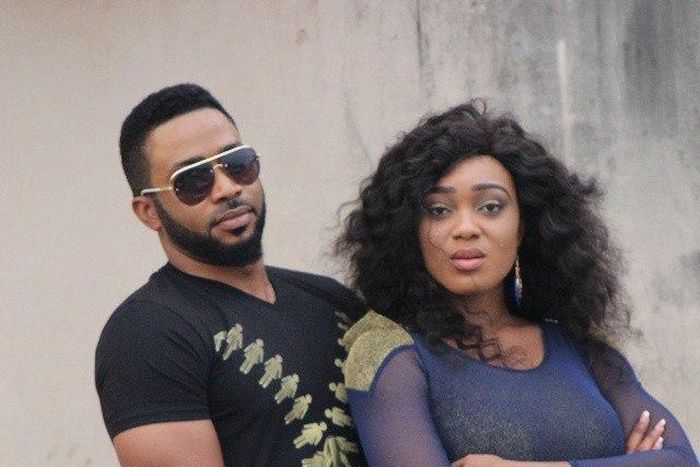 Frederick Leonard on set with Ovire Peggy Enoho