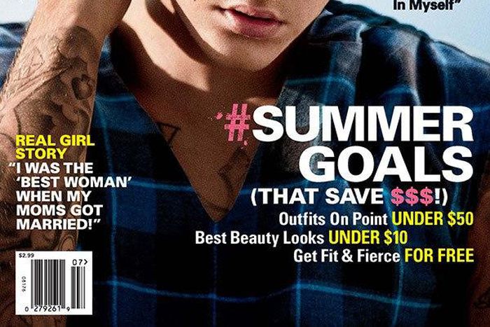 Justin Bieber on Seventeen Magazine cover