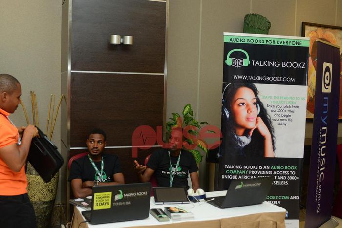 The Talking Bookz exhibition stand at Mobile West Africa.