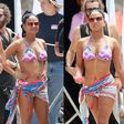 Christina Milan rocking a colourful bikini on set of a new movie, Grandfathered