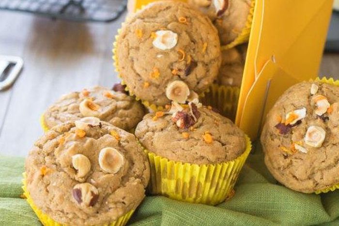 Orange hazelnut muffins