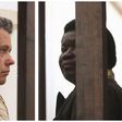 A combination photo shows Zimbabwean safari operator Honest Ndlovu (R) and fellow countryman and hunter Theo Bronkhorst waiting to appear in Hwange magistrates court, July 29, 2015. REUTERS/Philimon Bulawayo