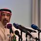 Saudi Energy Minister Khaled al-Falih speaks at a press conference in Riyadh on January 9, 2019
