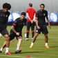 Bayern Munich's Dante and Xabi Alonso during training.    Bayern Munich Training Ground, Munich, Germany 
Reuters / Michaela Rehle